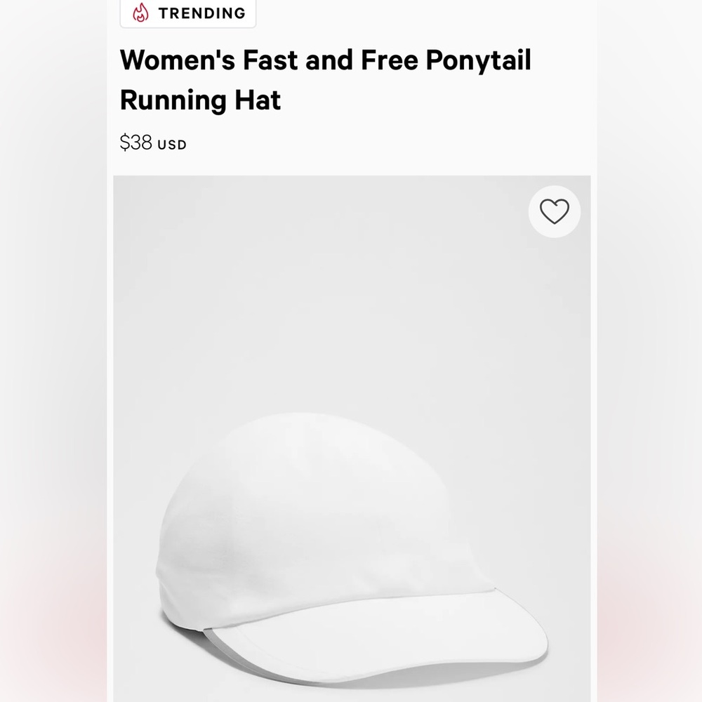 Lululemon Fast and free pony tail running hat
